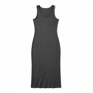 MARFINNO Gray Ribbed Contoured Slimming Stretch Tank Maxi Casual Dress S